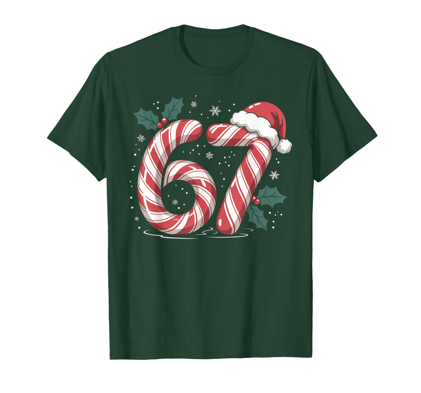 Christmas Candy Cane 67 Meme Funny Boys Girls T-Shirt