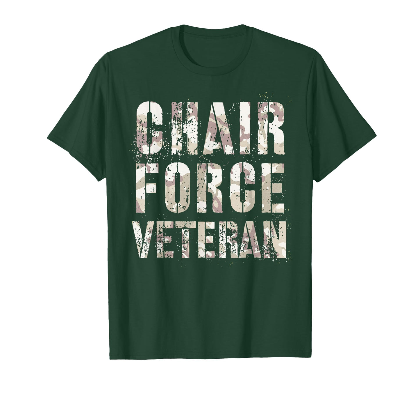 Camo CHAIR FORCE VETERAN Airman Warrior Proud Officer T-Shirt