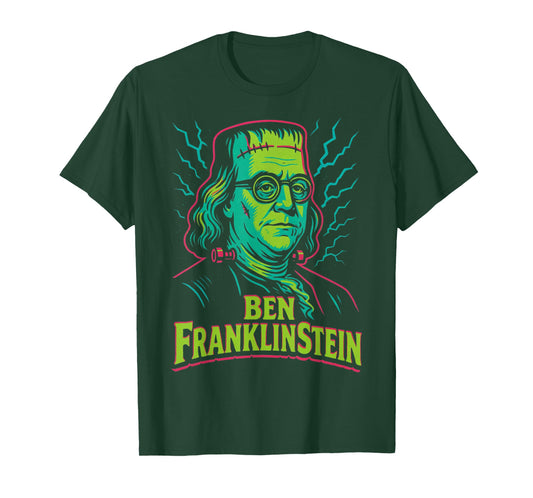 Ben Franklinstein Funny Halloween History Mashup T-Shirt