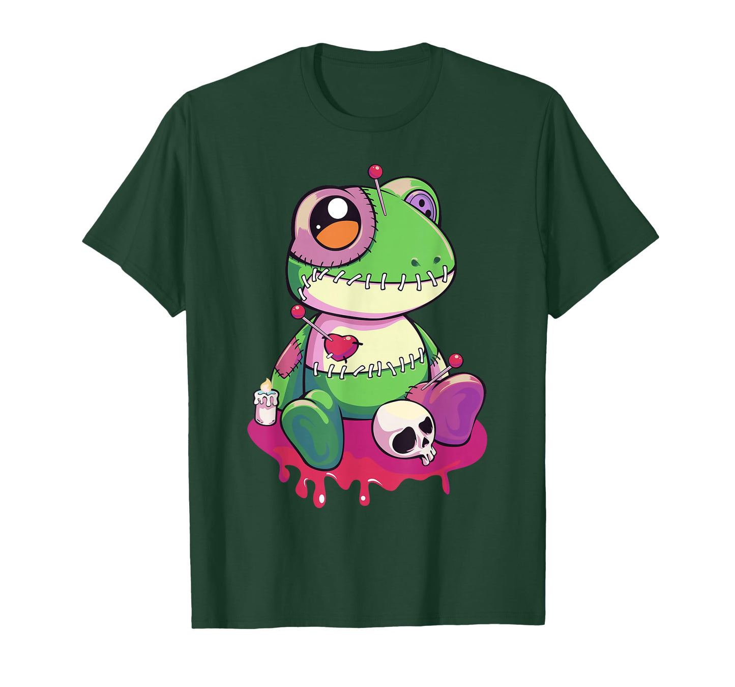 Pastel Goth Kawaii Cute Creepy Voodoo Doll Frog T-Shirt