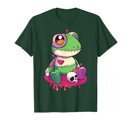 Pastel Goth Kawaii Cute Creepy Voodoo Doll Frog T-Shirt