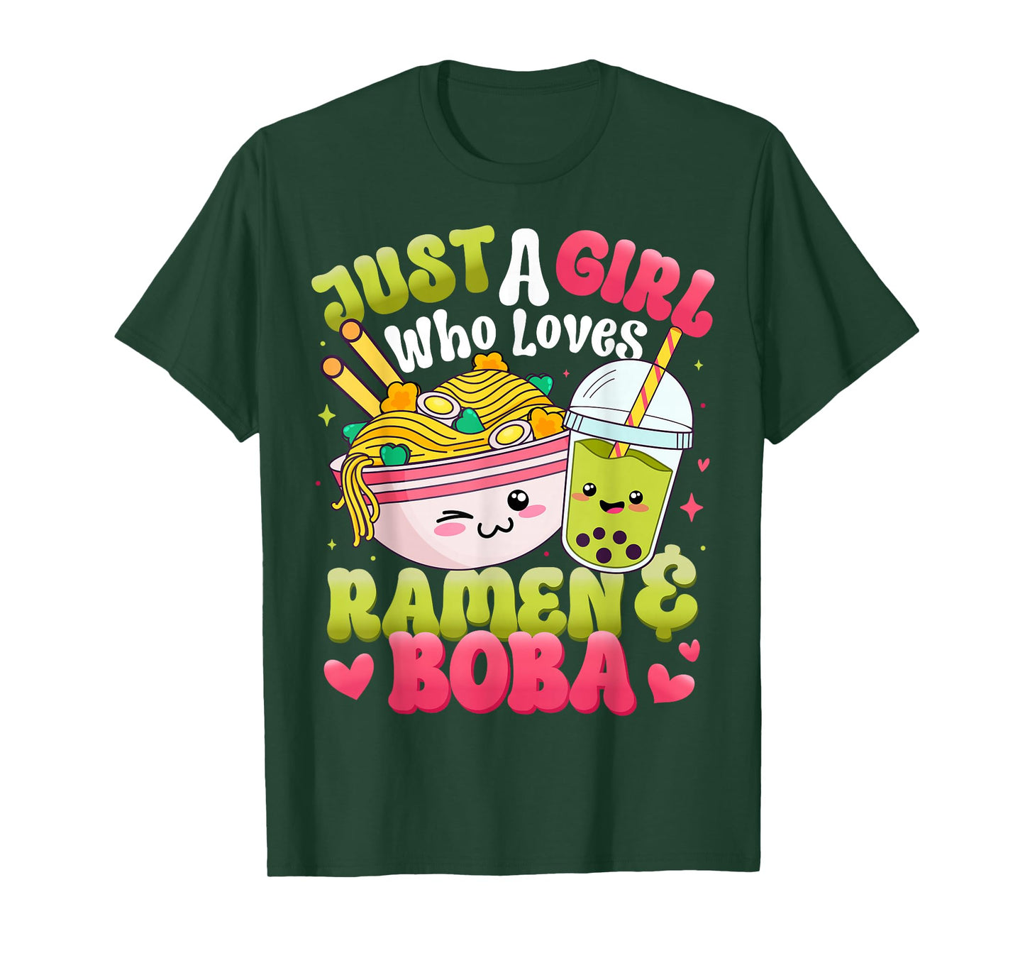 Just A Girl Who Loves Boba Tea And Ramen Bubble Tea Japanese T-Shirt