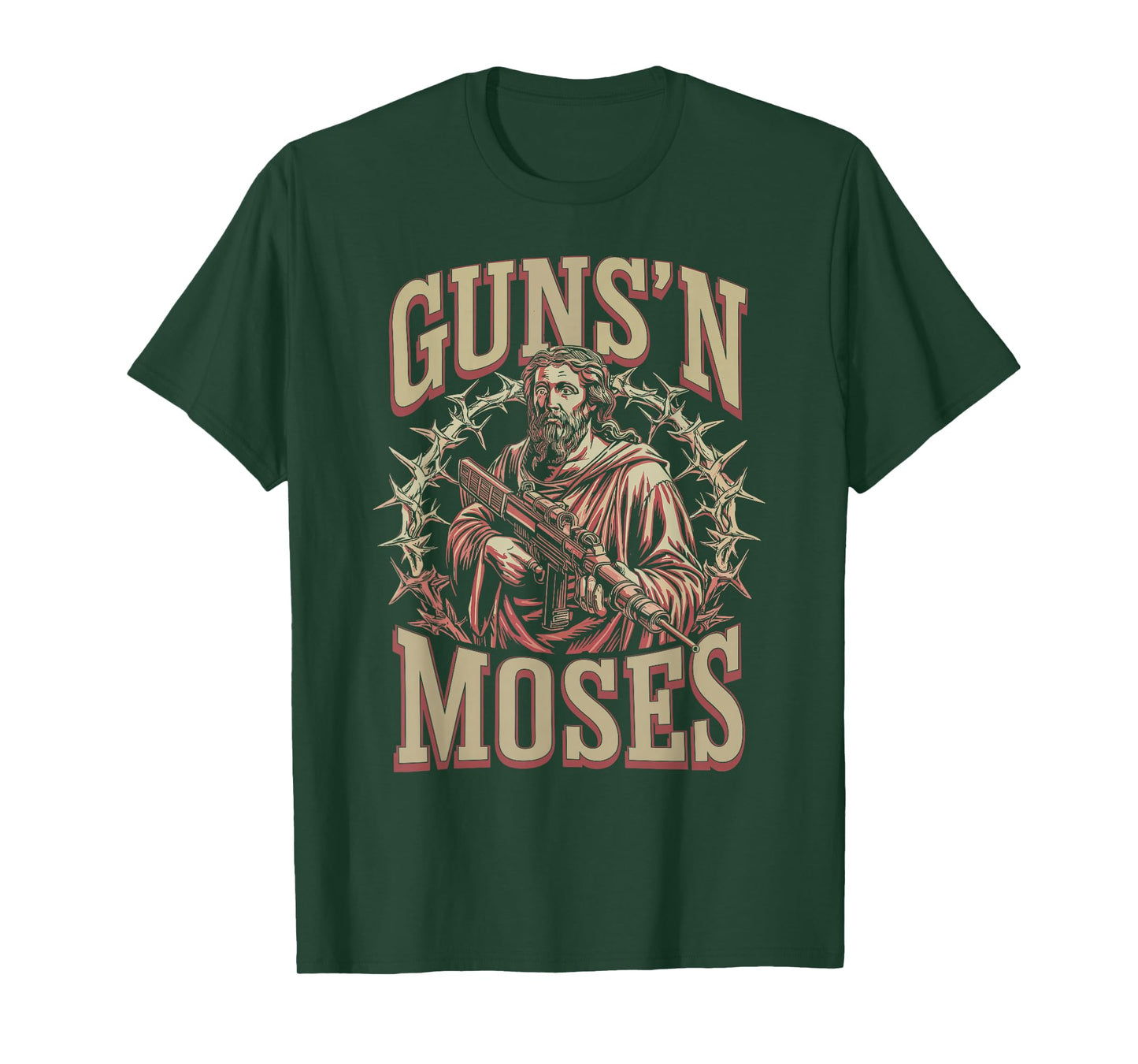 Guns N Moses, Religious Christian Bible Moses Gun Lover T-Shirt