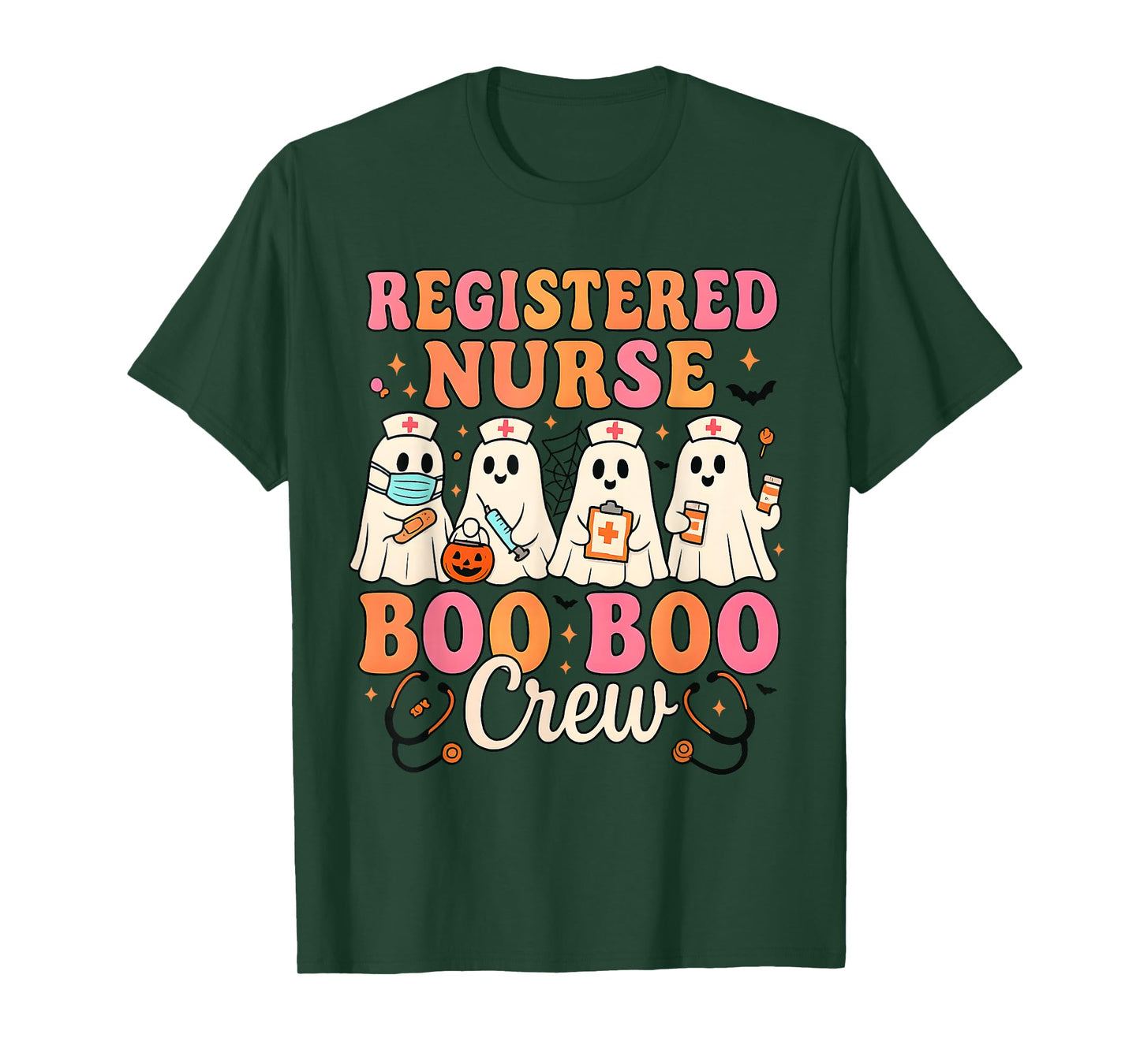 RN - Registered Nurse Boo Boo Crew Halloween Ghost T-Shirt
