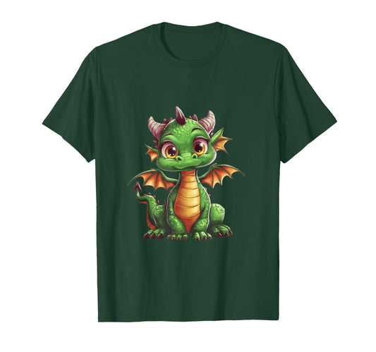 Kawaii Cute Dragon Anime Perfect Boy Girl Kid Green Dragon T-Shirt