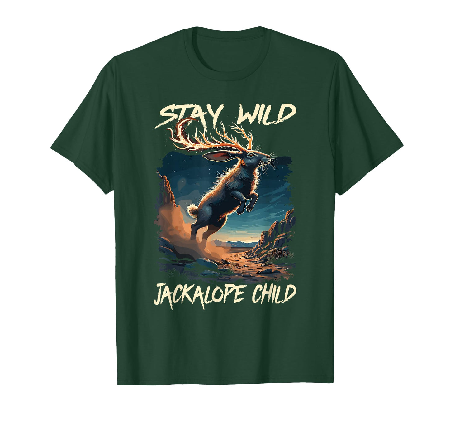 Stay Wild Jackalope Child Enchanted Creature T-Shirt