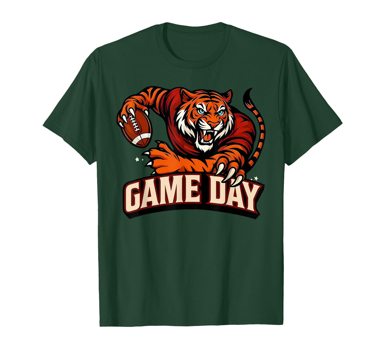 Touchdown American Football Game Day Thanksgiving Tiger Cool T-Shirt
