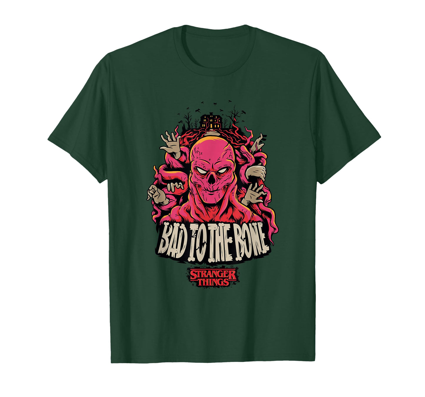 Stranger Things Halloween Vecna Bad To The Bone Big Poster T-Shirt