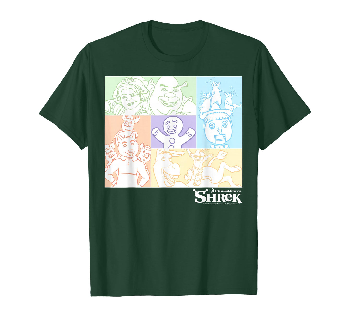 Shrek Group Shot Pastel Box Up T-Shirt