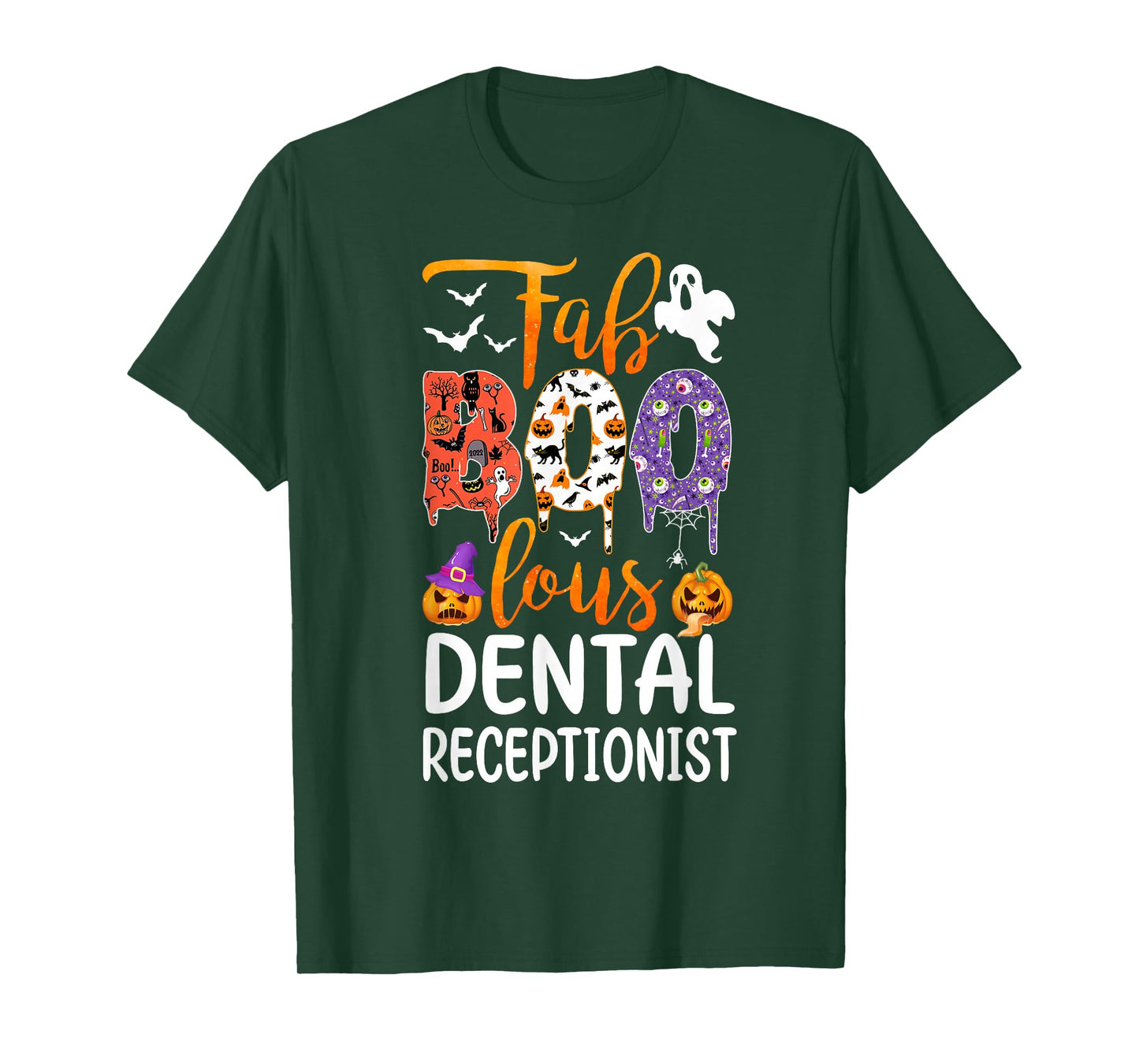 Fab Boo Lous Dental Receptionist Boo Ghost Pumpkin Halloween T-Shirt