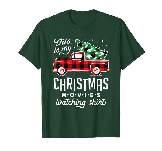 This is My Christmas Movie Watching Shirt Vintage Red Truck T-Shirt