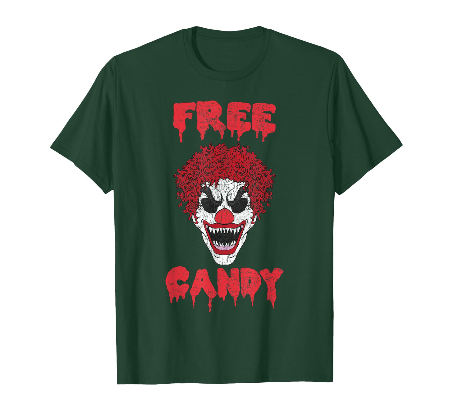 Scary Clown Free Candy Evil Halloween T-Shirt
