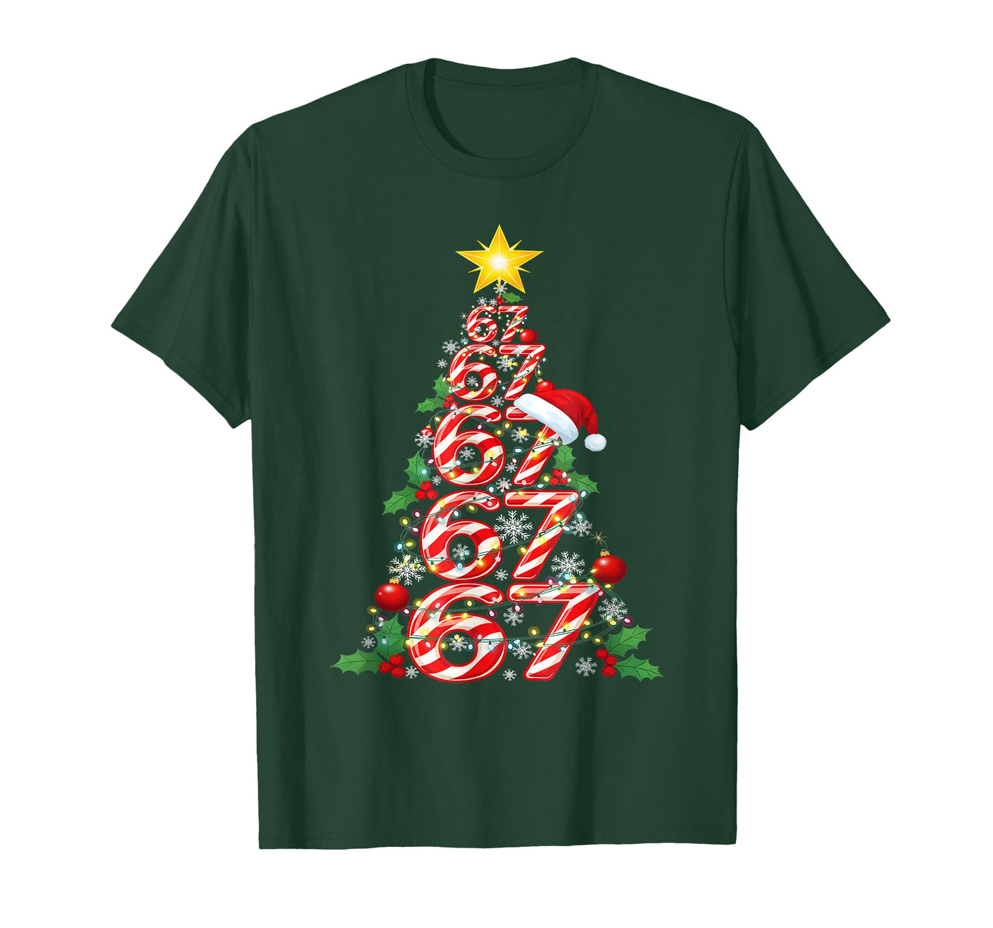 67 Christmas 6 7 Meme Pajamas Holiday Gen Alpha Slang T-Shirt
