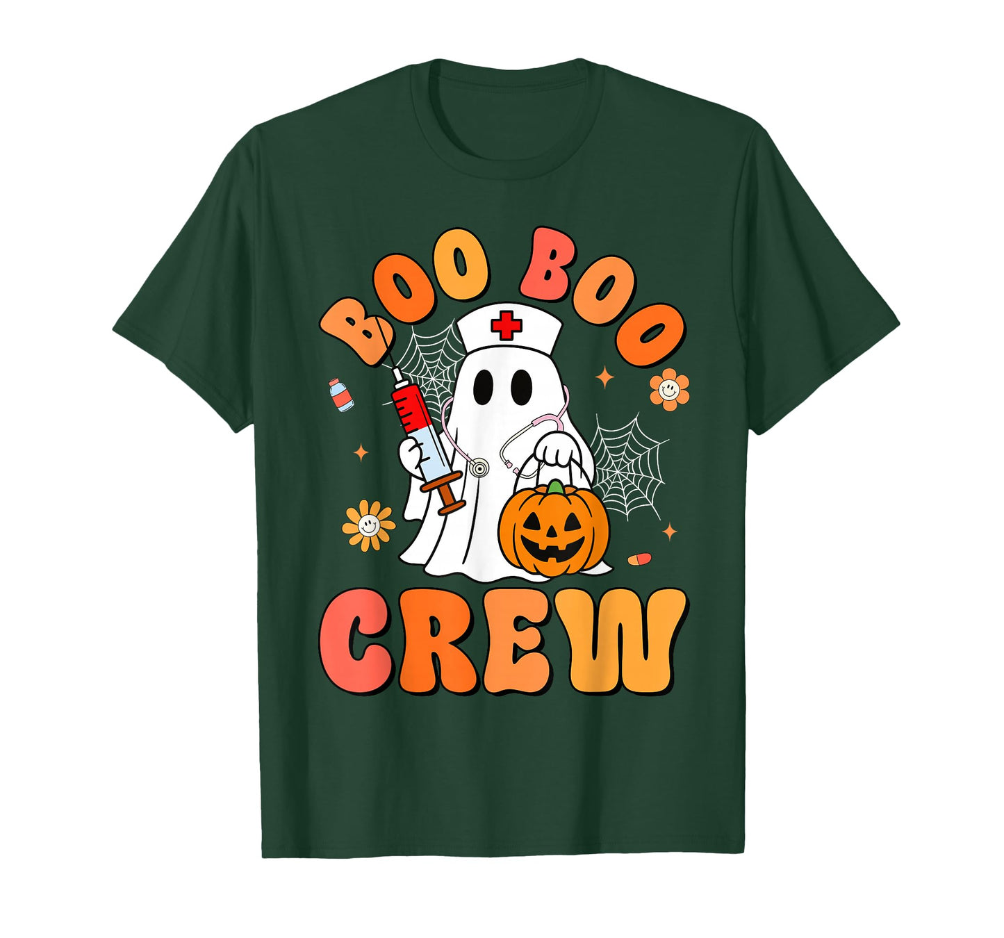 Boo Boo Crew Nurse Funny Halloween Ghost Nurse Girl Women T-Shirt