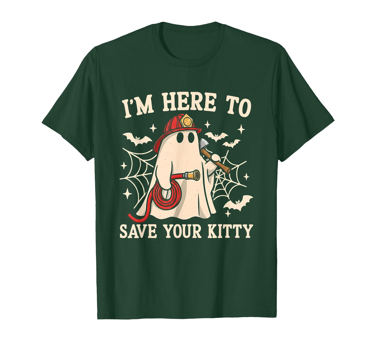 Save Your Kitty Funny Firefighter Fireman Halloween Costume T-Shirt