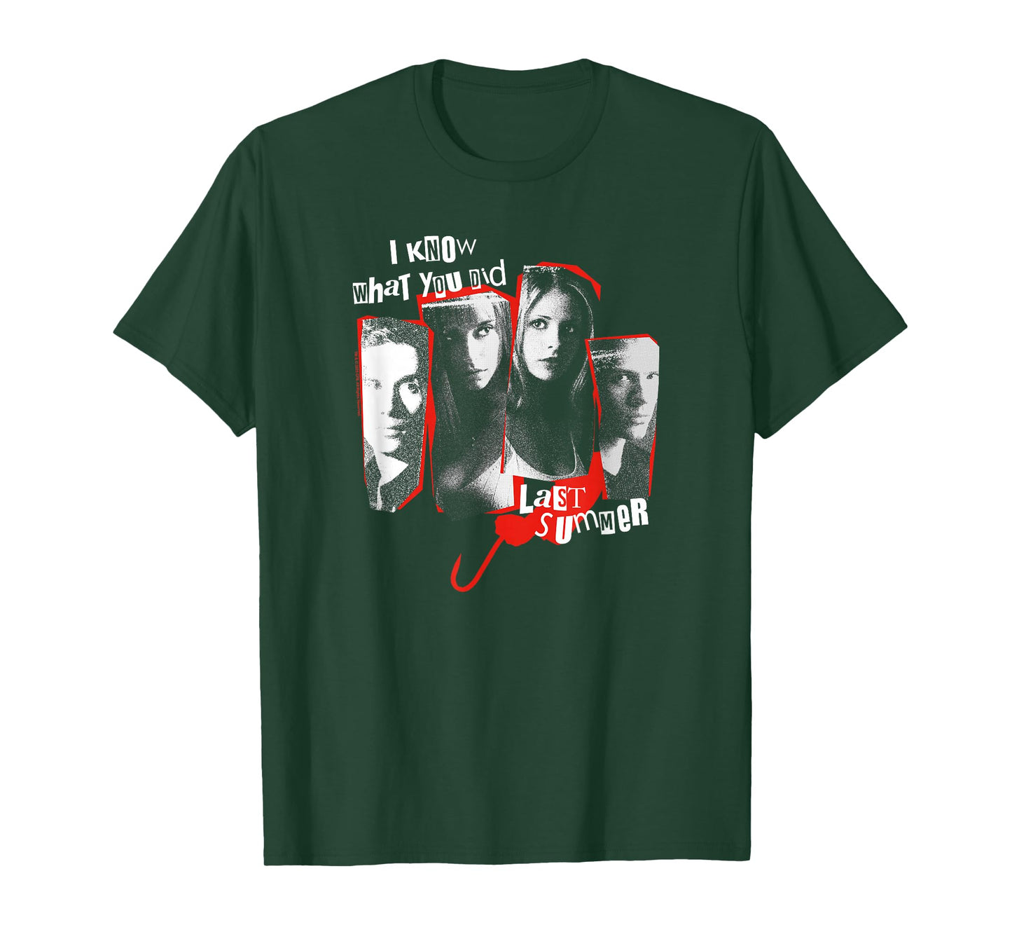 IKWYDLS Ripped Up Character Collage Retro Horror Movie T-Shirt