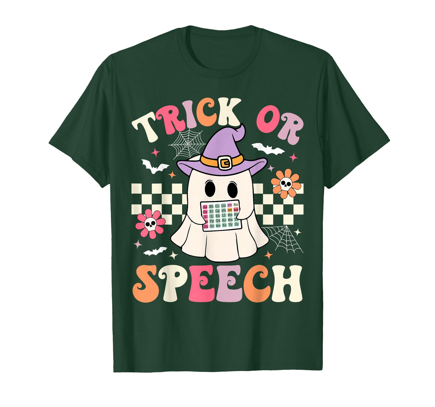 Trick or Speech Retro SLP Halloween Speech Therapy Halloween T-Shirt