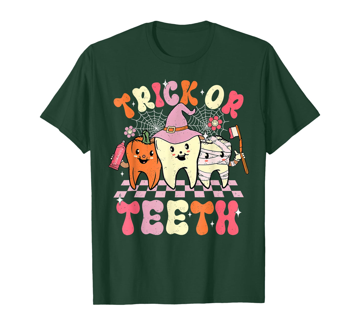 Funny Trick Or Teeth Halloween Dental Hygienist Or Assistant T-Shirt