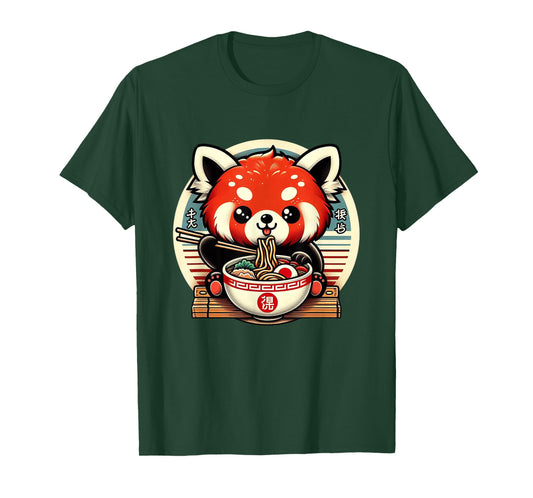 Red Panda Ramen Kawaii Neko Japanese Noodles Aesthetic T-Shirt