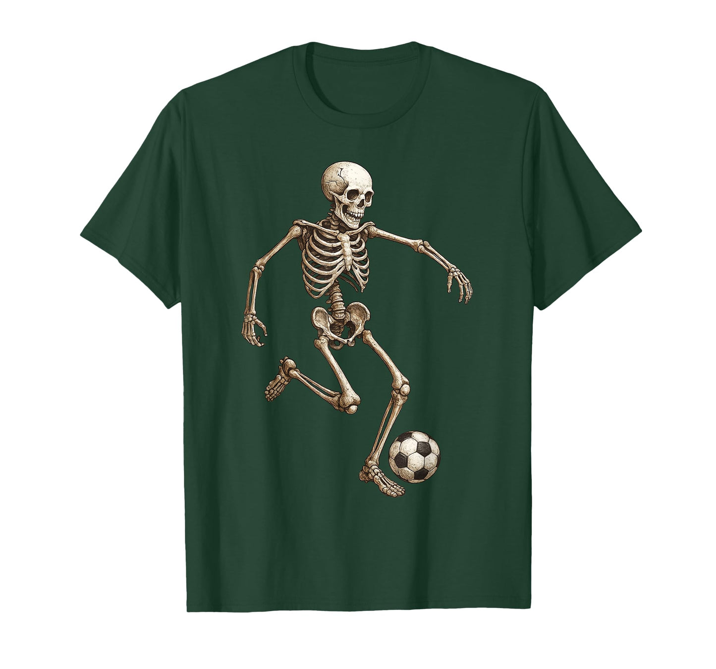 Skeleton Soccer Retro Halloween Costume Funny Men Boys Kids T-Shirt