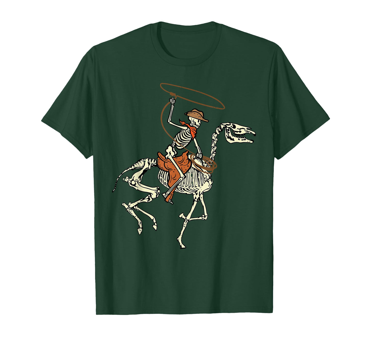 Halloween Cowboy Horse Skeleton Costume Men Boys Kids Women T-Shirt
