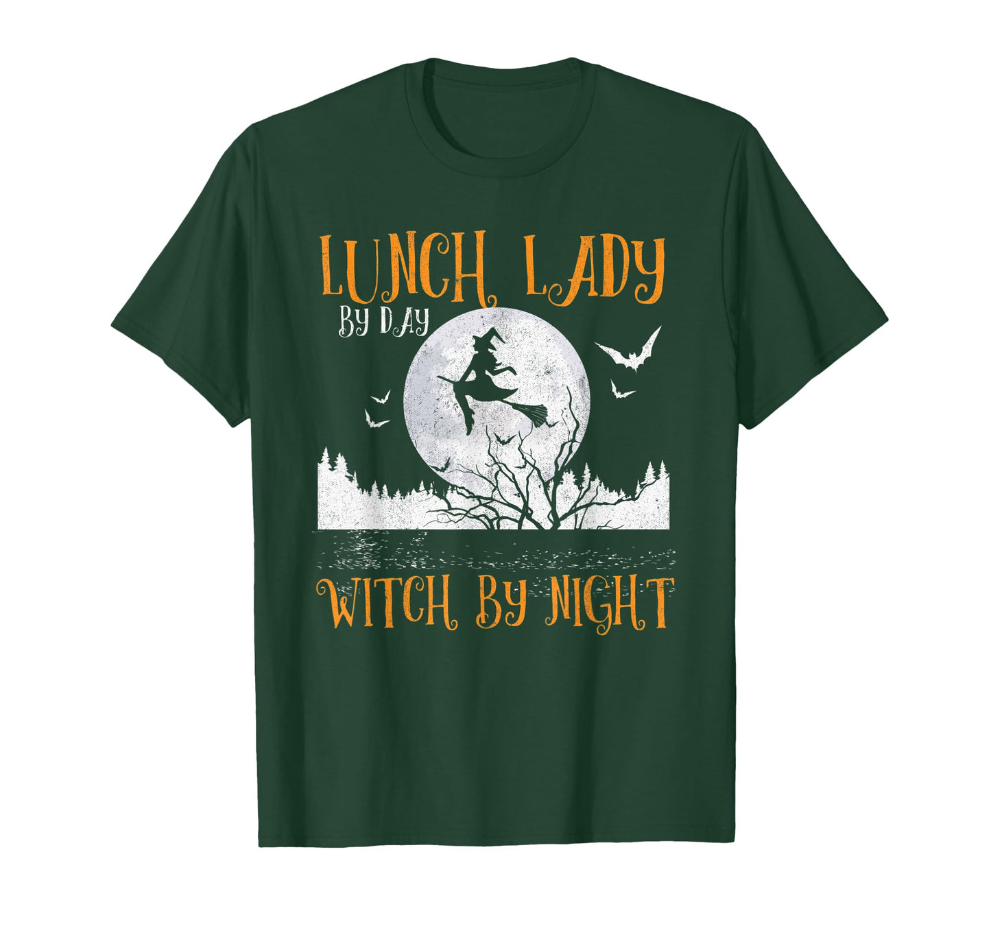 Lunch Lady By Day Witch By Night Women Halloween T-Shirt