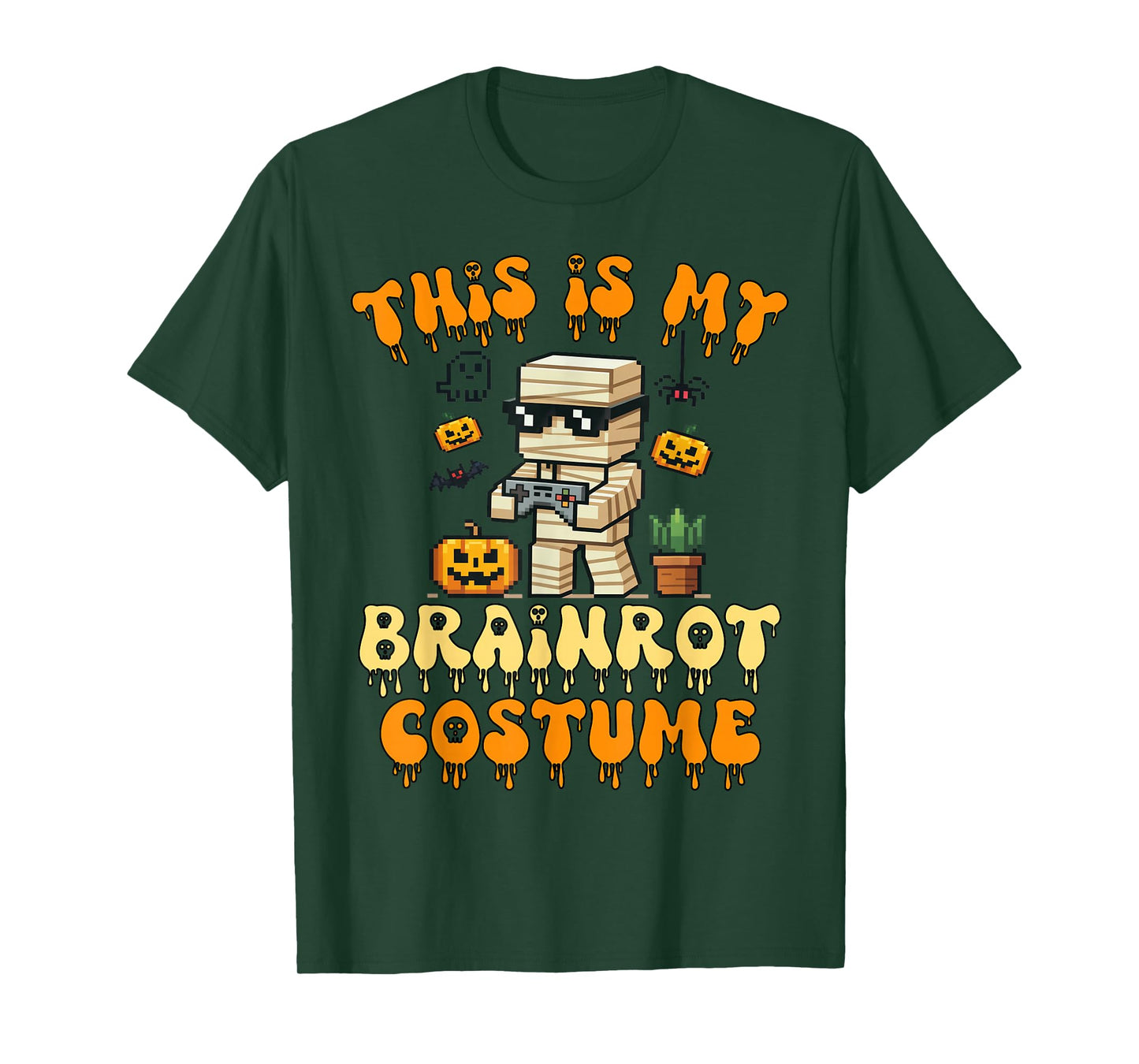 Brain Rot Halloween Costume Shirt Kids Zombie Brainrot Gamer T-Shirt