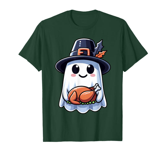 Thanksgiving Ghost Turkey Pocket Cute My Boo Halloween T-Shirt