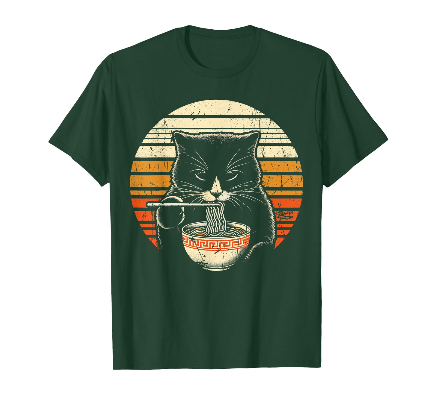 Anime Ramen Cat Retro Japanese Noodles Kawaii Cats T-Shirt