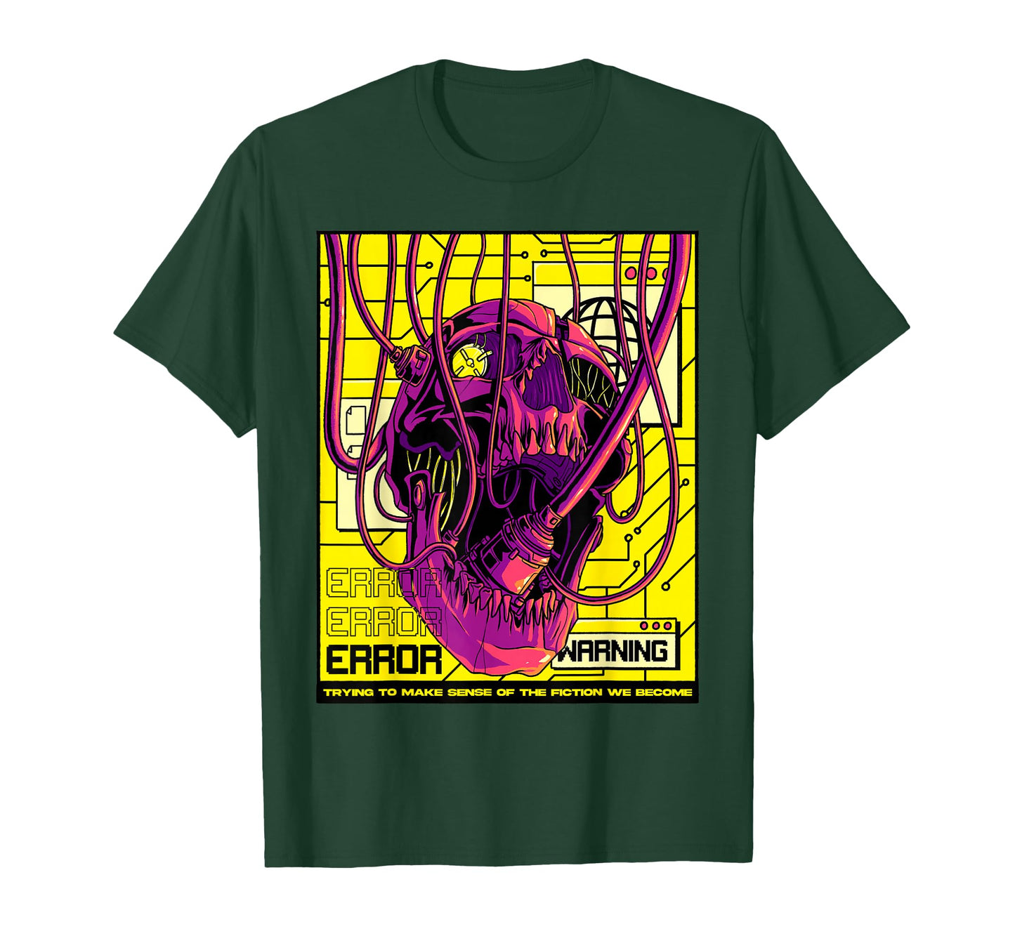 Cyberpunk Aesthetic Cyborg Robot Skull Sci-fi Skull Lover T-Shirt