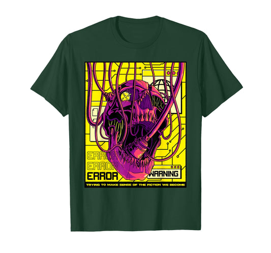 Cyberpunk Aesthetic Cyborg Robot Skull Sci-fi Skull Lover T-Shirt