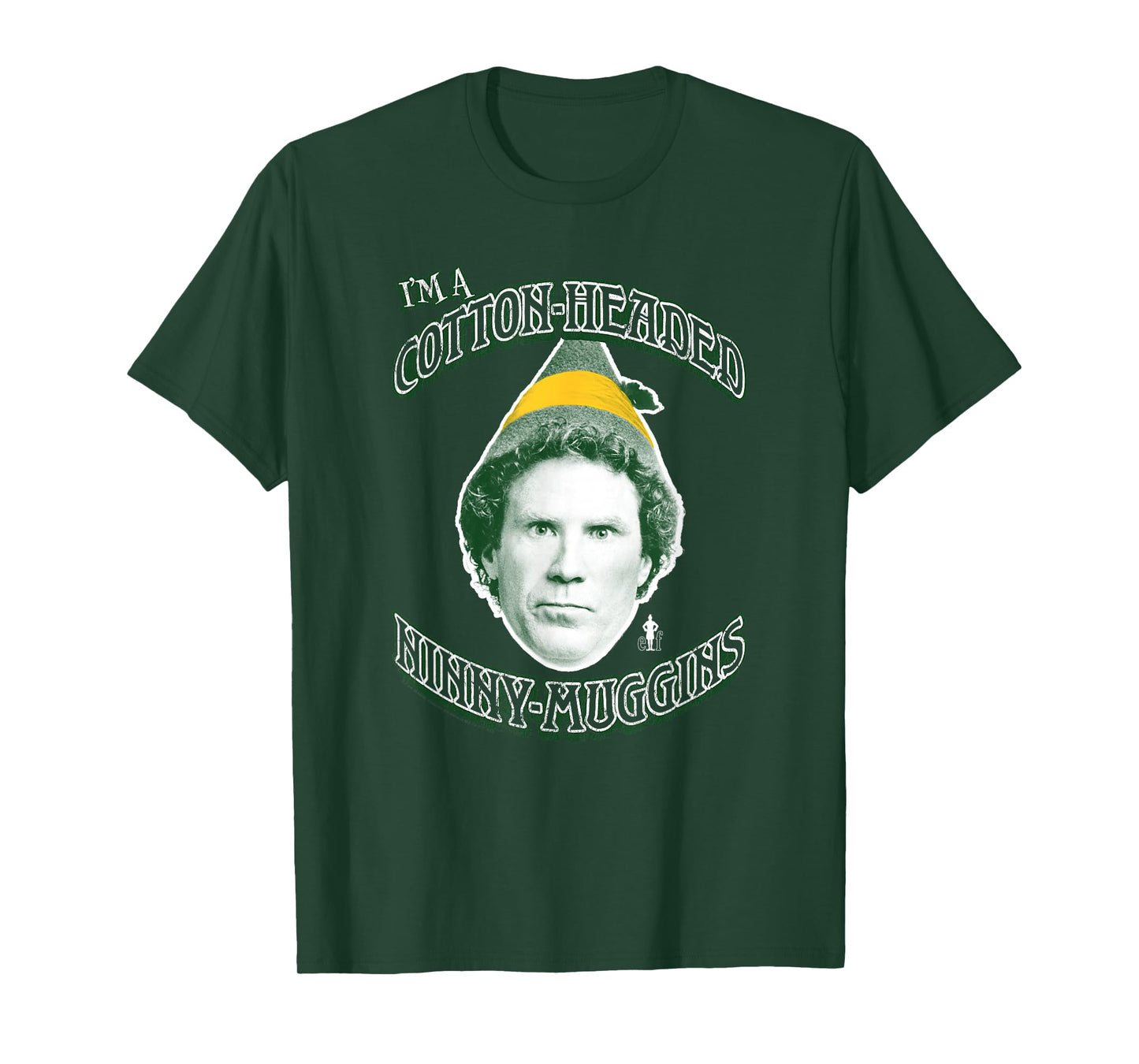 Elf Cotton-Headed Ninny-Muggins Portrait Christmas Movie T-Shirt