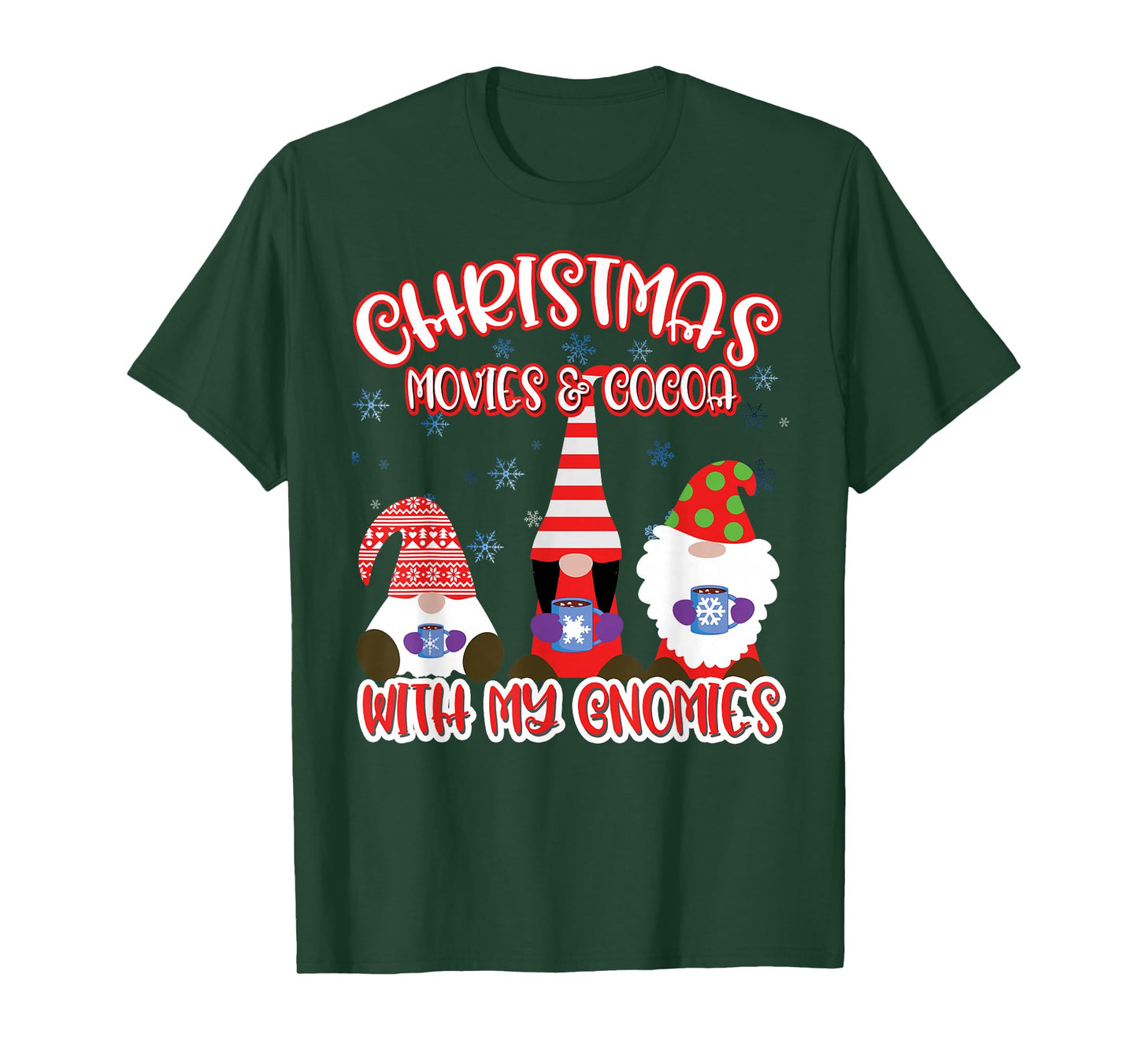 Christmas Gnome Cute & Funny Movies and Cocoa T-Shirt