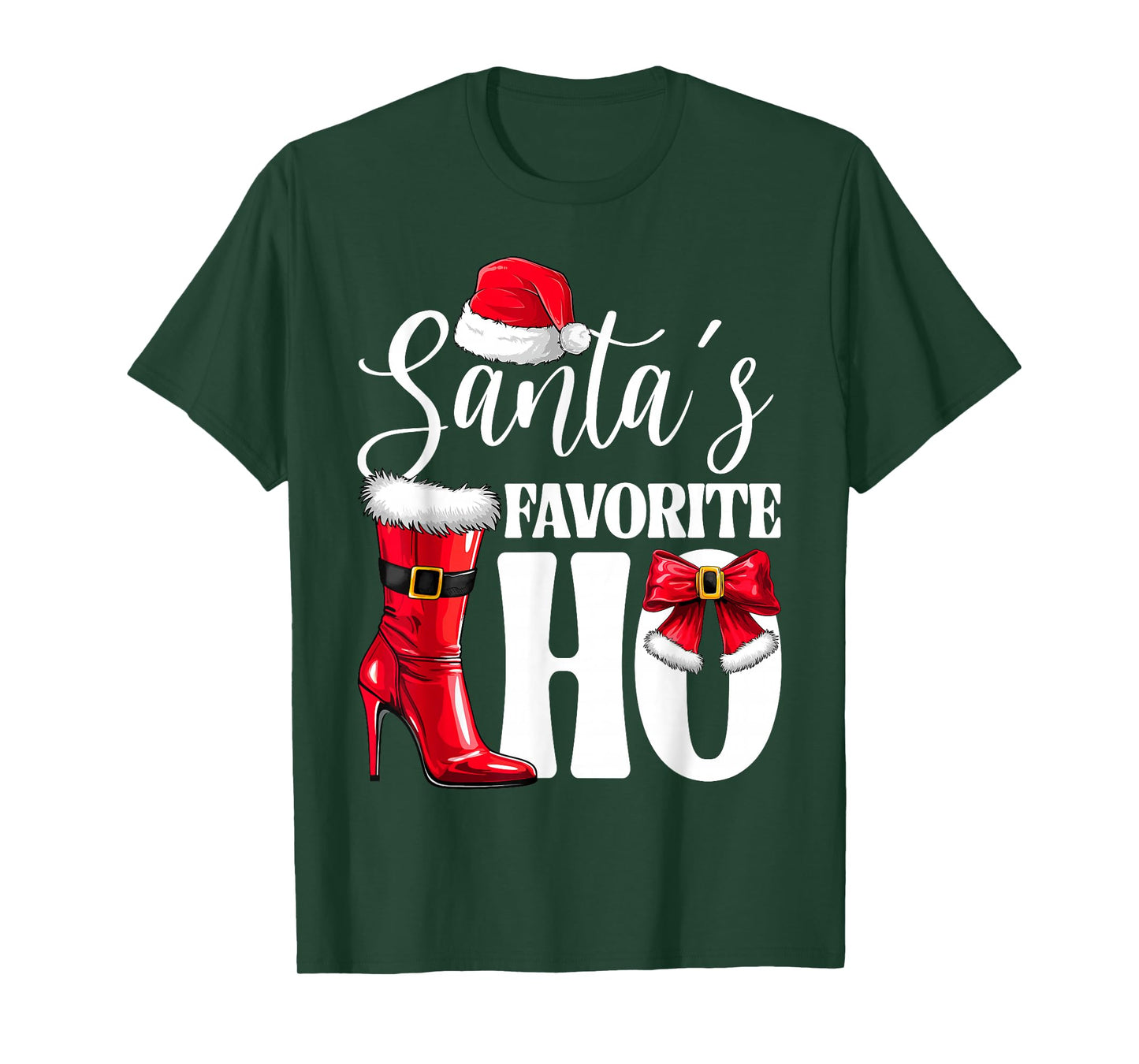 Santa's Favorite HO Christmas Lights Merry Christmas Pajamas T-Shirt