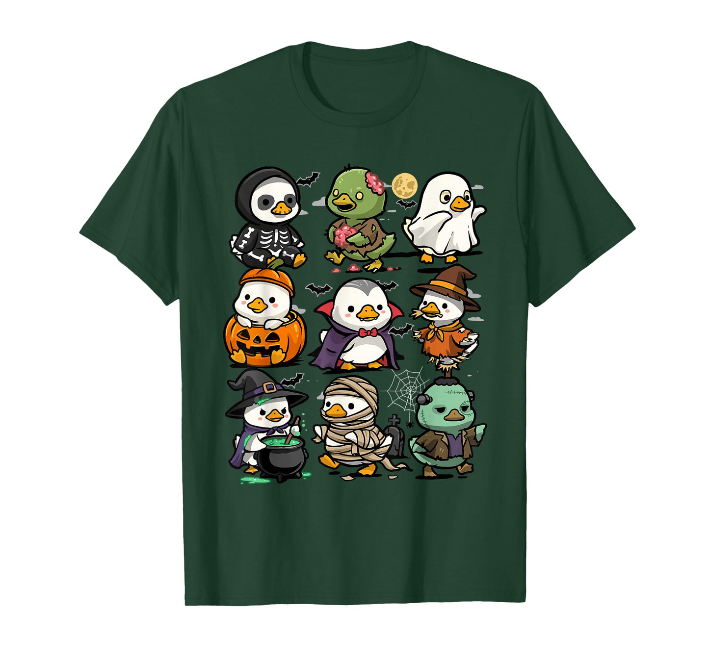 Halloween Ducks Funny Spooky Duck Ghost Vampire Creepy T-Shirt