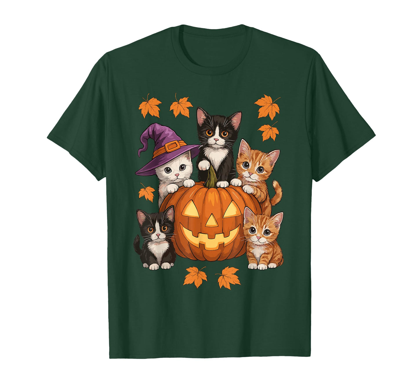 Cute Cat Pumpkin Halloween Vintage Spooky Season T-Shirt