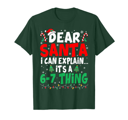 67 Meme Dear Santa 6 7 Funny Christmas Six Seven Kids Boys T-Shirt