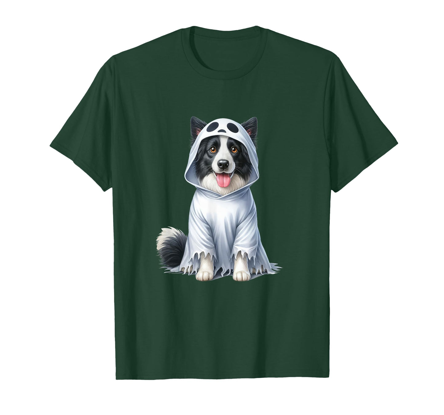 Halloween costume funny ghost dog border collie T-Shirt