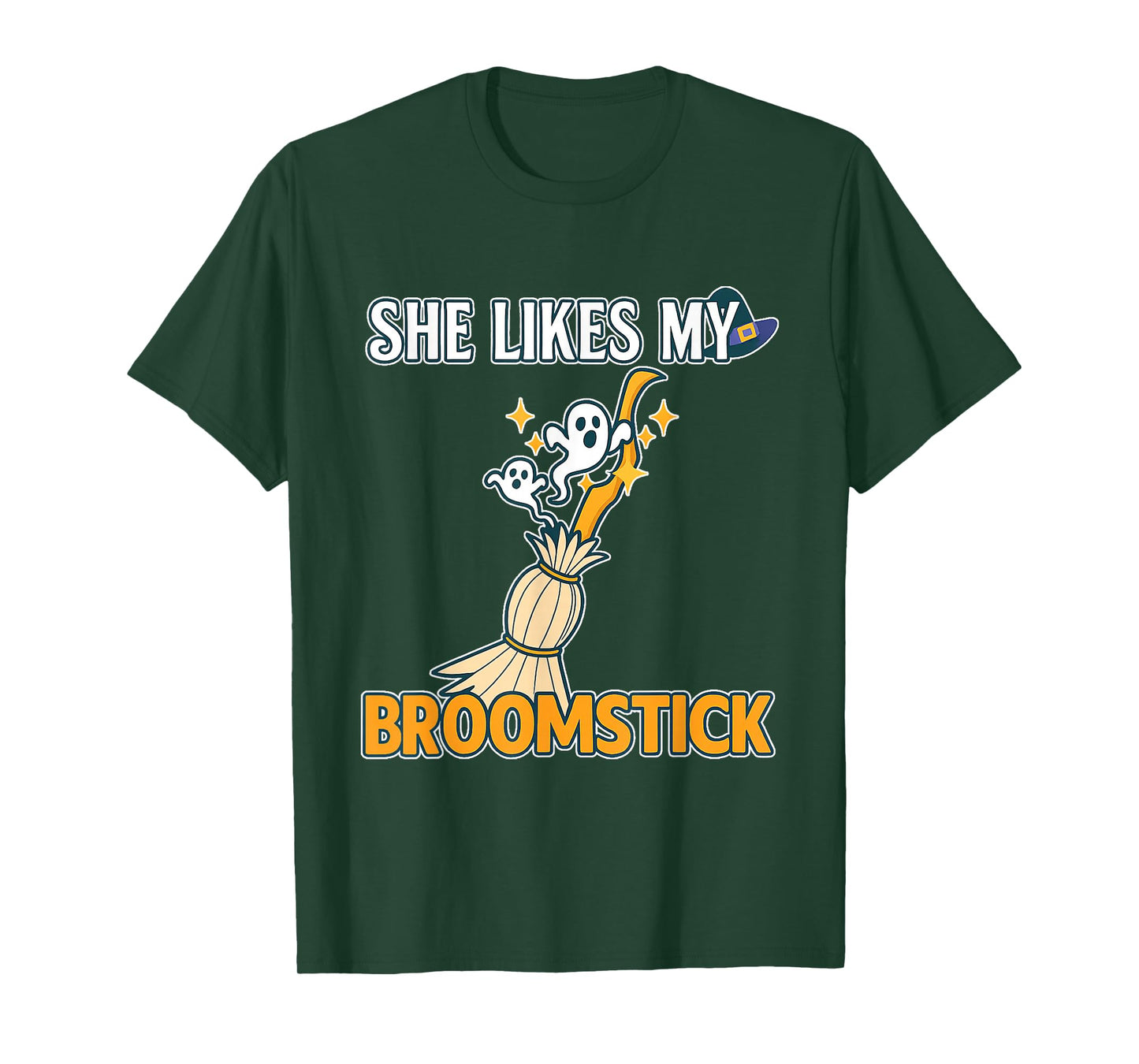 She Likes My Broomstick He Likes My Pumpkins Funny Couple T-Shirt
