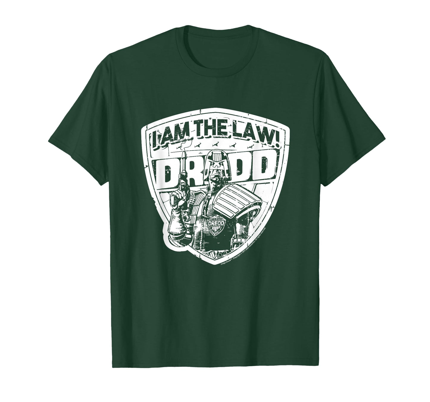 Judge Dredd I Am The Law! Comic Badge 2000 AD T-Shirt