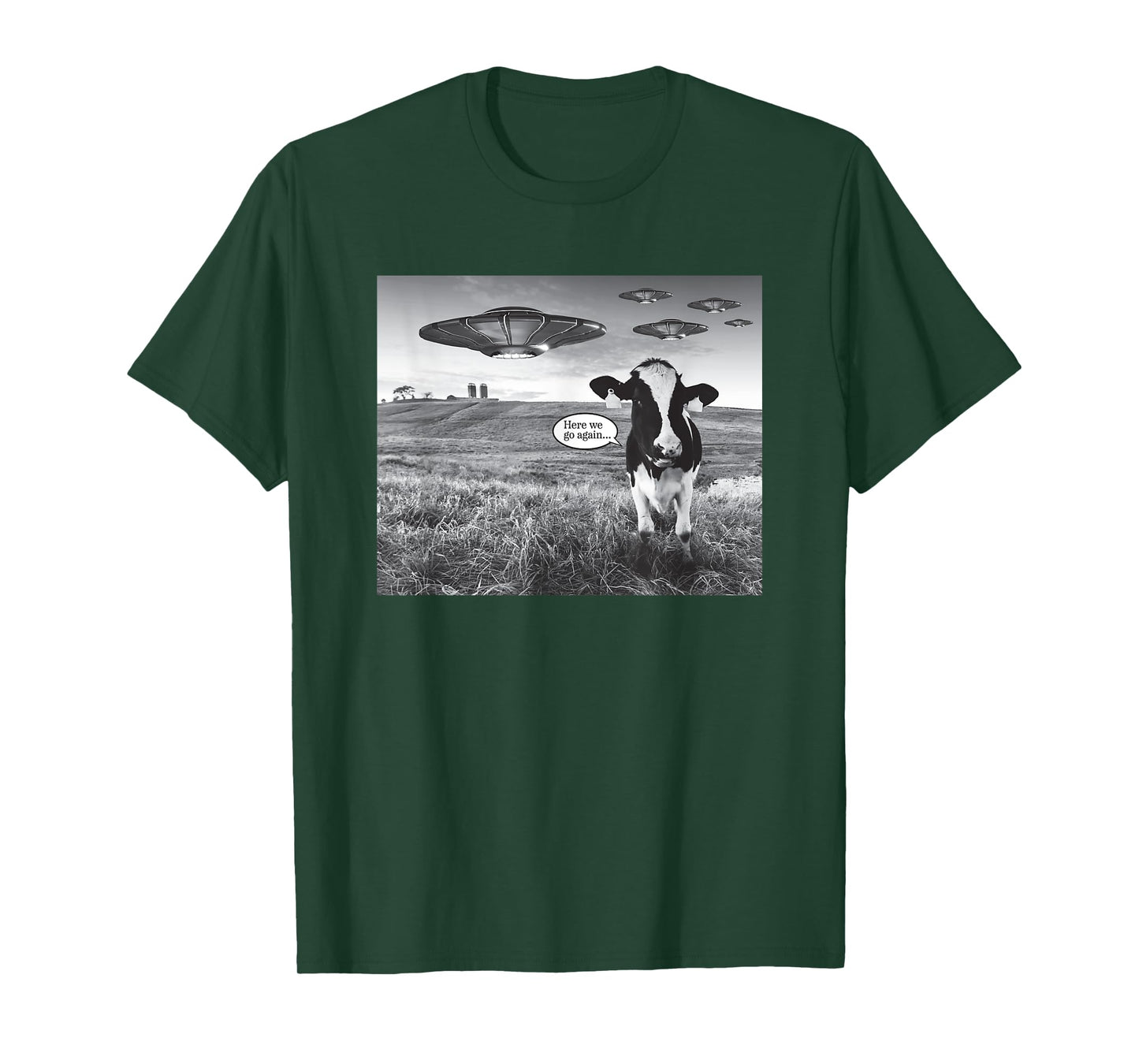 Funny Cow Selfie With Alien T-Shirt