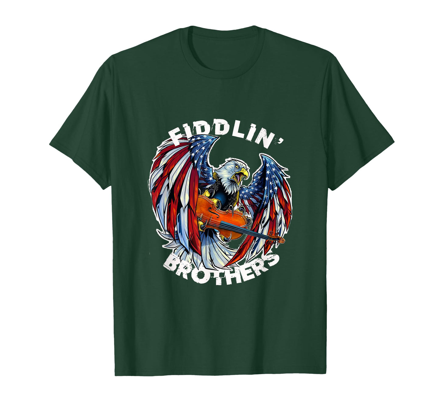 USA Eagle Fiddlin Brothers Violin Music Rock Patriot Flight T-Shirt