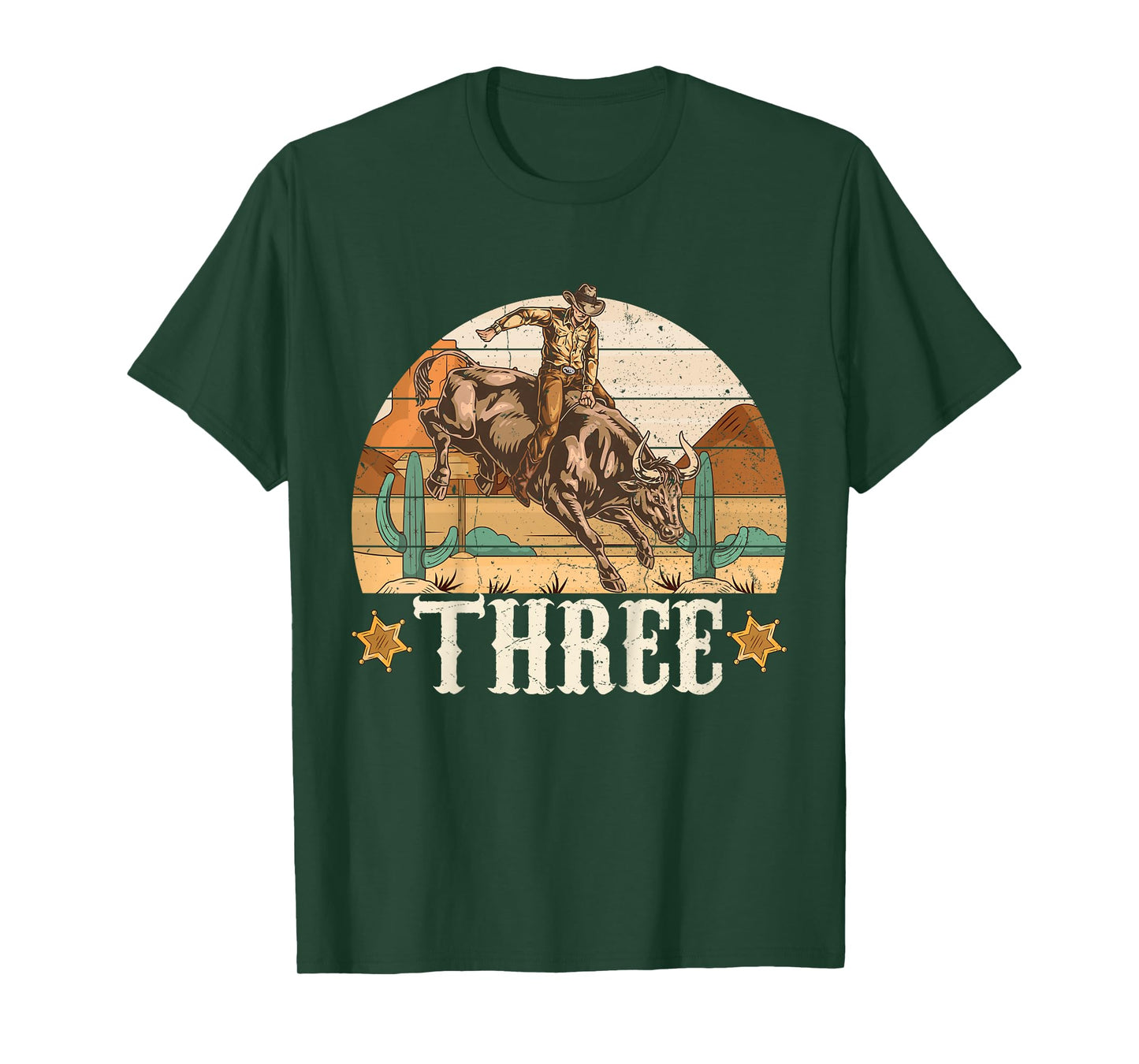 Bull Riding 3rd Birthday 3 Years Old Boy Cowboy Rodeo T-Shirt