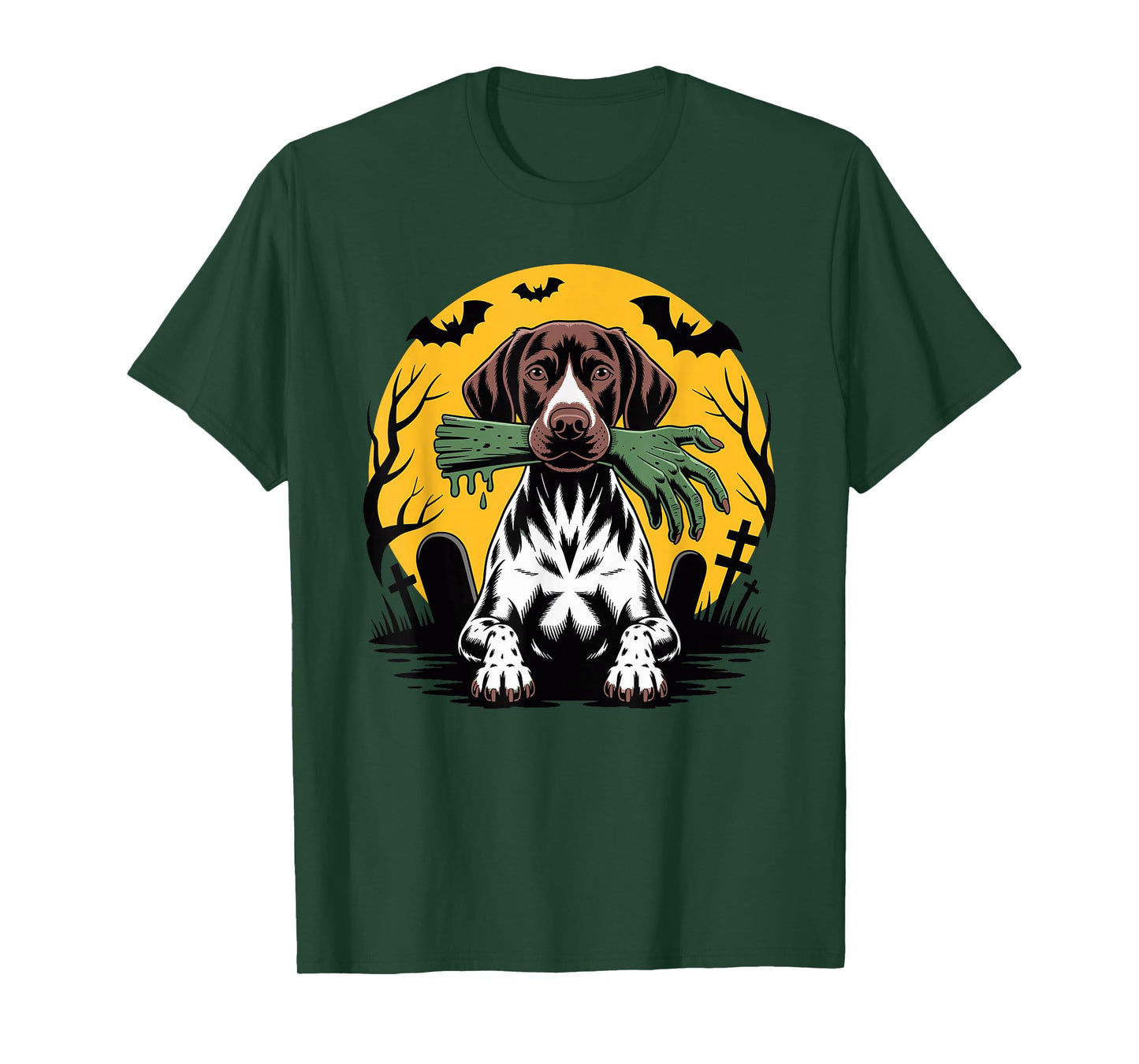 Halloween Moon Zombie German Shorthaired Pointer Dog GSP T-Shirt