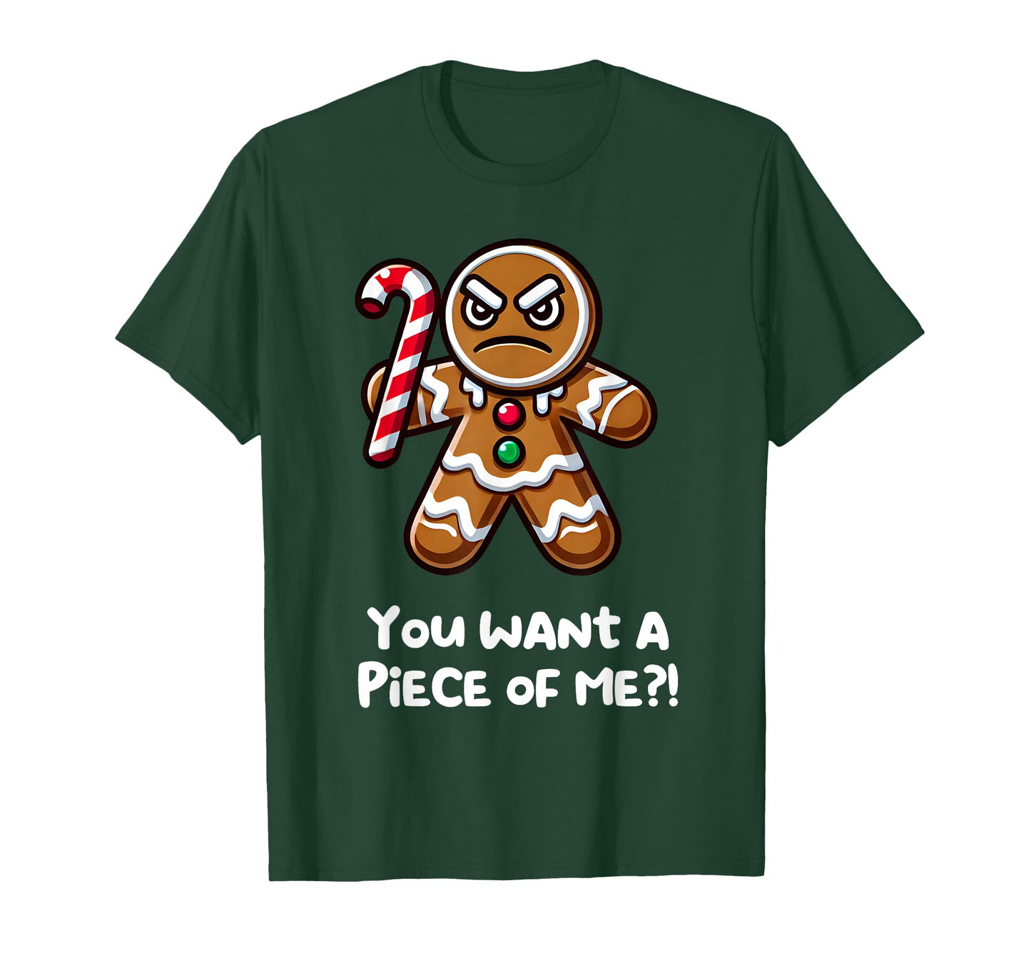 Funny Xmas You Want a Piece of Me!? Angry Gingerbread Man T-Shirt