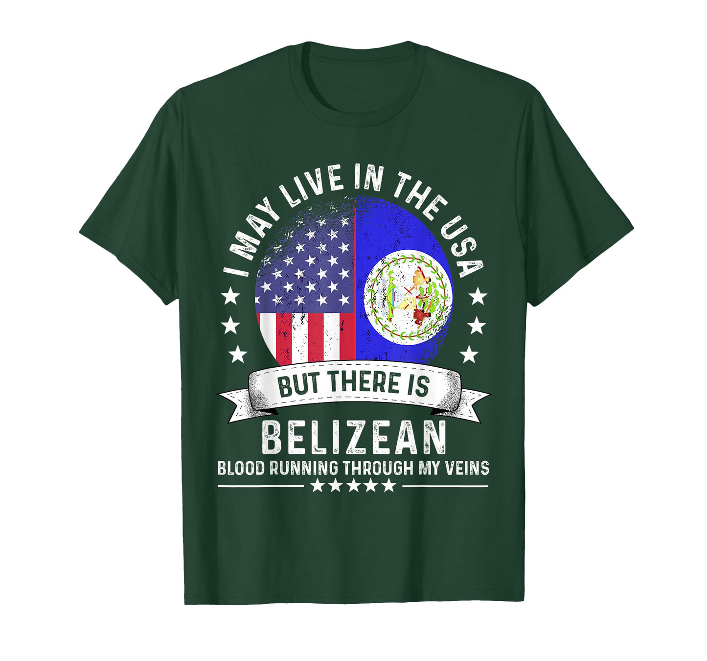 Belizean American Patriot Grown Country Belize Flag T-Shirt