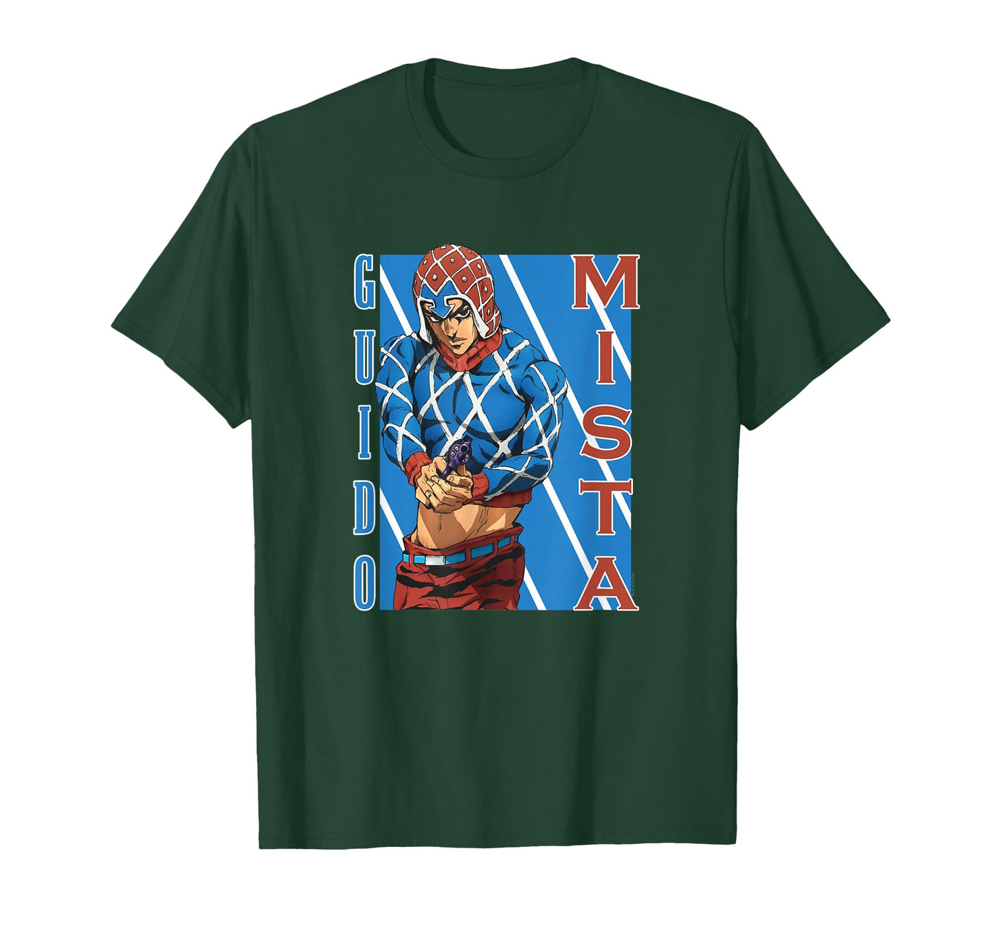 JoJo Part 5 Golden Wind Guido Mista Six Bullets Pose Anime T-Shirt