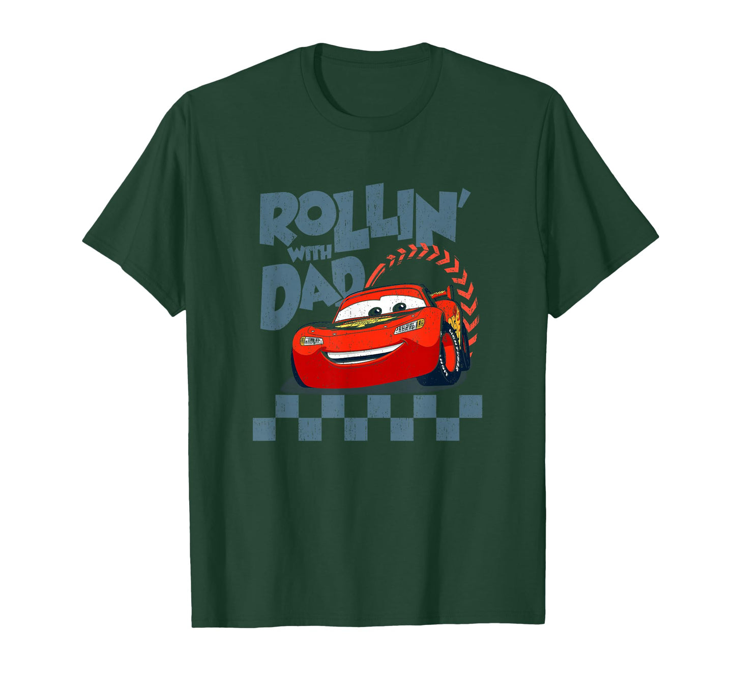 Disney Pixar Cars Rollin' with Dad Lightning McQueen Retro T-Shirt