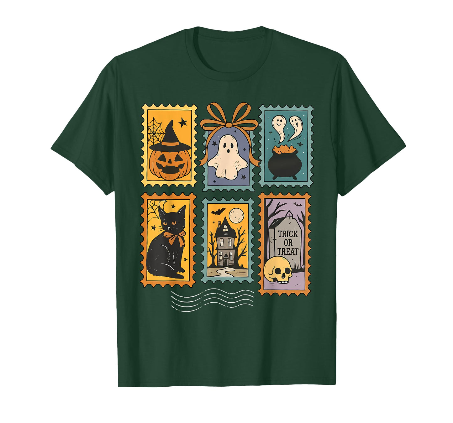 Halloween Ghost Black Cat Witch Coquette Bow Spooky Season T-Shirt