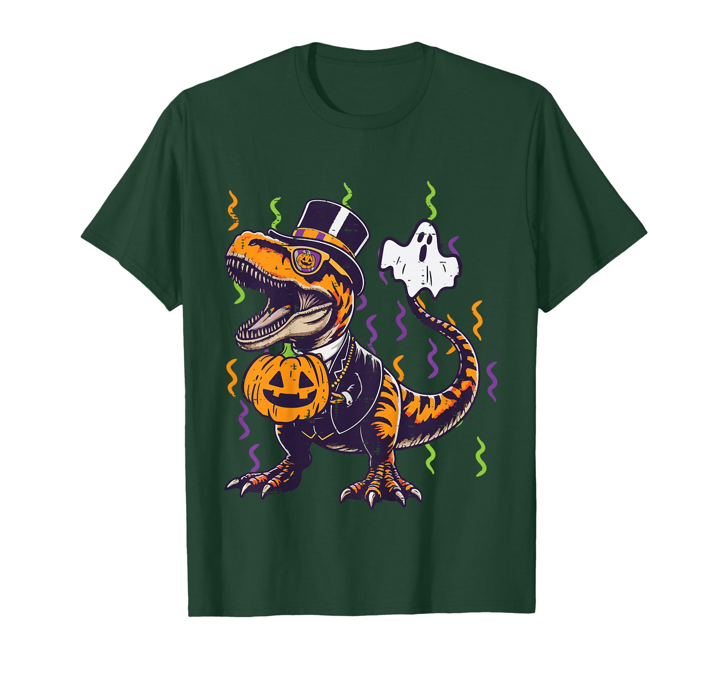 Kids Halloween Dino Suit Pumpkin Trex Costume Toddler Boys Kids T-Shirt